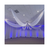 Rideaux de plafond de mariage en polyester et mousseline, occultants, isolants, modernes, romantiques et décoratifs, effet flamme, vente en gros