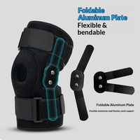 Genouillère de soutien avec plaque en aluminium pliable, sangles antidérapantes réglables, genouillère respirante, taille unique pour la plupart des personnes