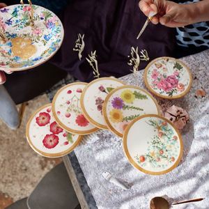 New Custom Round Resin <b>Coaster</b> with Dried Flower & Starfish - Wooden Plant <b>Drink</b> Tea Cup Mats & Pads, Unique Home Decor - Product Image 3