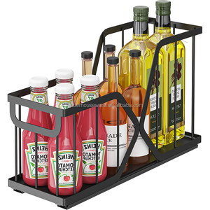 Étagère de rangement pour épices de cuisine, en métal durable, multifonctionnelle, panier coulissant en fer pour évier <span class=keywords><strong>et</strong></span> placard - Product Image 4