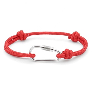 Bracelet en corde de nylon avec crochet d'ancrage personnalisé de haute qualité, bracelet à mousqueton fait à la main, bracelets en corde de nylon énergétiques à la vente - Product Image 6