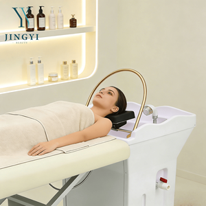 Équipement de salon de coiffure pour lavage de cheveux et soin du cuir chevelu : Lit de lavage électrique massant avec bac à shampoing intégré - Product Image 4