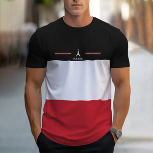 Áo thun nam in hình <span class=keywords><strong>Paris</strong></span> 25 mẫu, áo thun mùa hè thường ngày, áo thun tay ngắn tùy chỉnh in chữ nhiều màu, bán buôn áo thun thăng hoa - Product Image 3