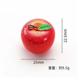 Miniaturas de Manzanas Luminosas en <span class=keywords><strong>Rosa</strong></span> y Rojo, Adornos de Comida en Miniatura, Frutas Navideñas para Manualidades, Accesorios para el Cabello con Pegamento en Crema - Product Image 3