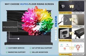 [Rejilla Acústica Transparente] Pantalla de Proyección Motorizada Wupro de 100 Pulgadas CBSP 4K ALR CLR con Elevación desde el Suelo LeApex-CBSP-100" E - Product Image 6