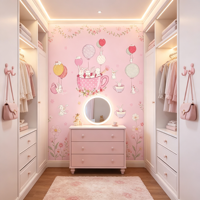 Papier Peint Mural Dessin Animé Lapin Rose, Papier Peint Mural pour Chambre de Fille, Crèche, Coin Lecture, Espace Bureau d'Étude, Zone de Jeu