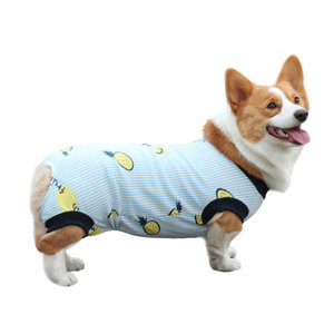 Pijamas para perros, ropa de verano con estampado de piña rosa y azul para razas pequeñas, Corgi, Bichon Frise, Yorkshire Terrier - Product Image 5