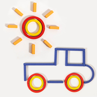 Blocs de construction Montessori en forme de couleur Puzzle avancé Jeux de cartes assortis Apprentissage Jouets éducatifs pour enfants Garçons Filles