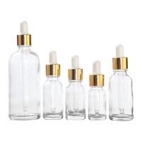 Bening Transparan Kaca Botol Minyak Esensial Set dengan Tutup Kosmetik Kaca Serum Botol untuk Dijual