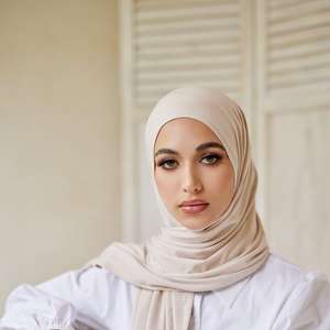 Hiyab de Jersey Líquido de Color Sólido, Ultra Suave y Absorbente de Sudor para Mujeres Musulmanas, Uso Diario de Verano - Product Image 1