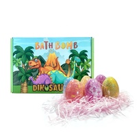 Étiquettes privée écologiques en forme de dinosaure, livraison gratuite, OEM, vente en gros, pistolet de bain, fournitures de poudre, ensemble de cadeaux