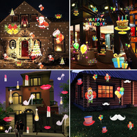 Projecteur LED Laser imperméable conforme à la norme IP65, luminaire décoratif d'extérieur, 12 modes, projection de neige, idéal pour une fête, noël
