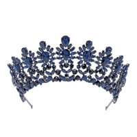 Couronnes de Mariage Multicolores en Alliage et Cristal, Style Baroque Européen et Américain, pour Concours de Beauté et Mariées, avec Fleurs Moulées sous Pression, Vente en Gros