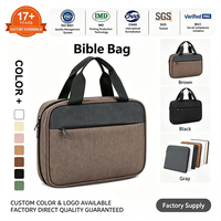 Housse de Bible unisexe de luxe en toile écologique avec fermeture éclair – Durable, résistante à l'eau, grande capacité pour les voyages et l'usage quotidien