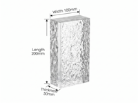 Brique de construction texturée décorative dépolie transparente de qualité supérieure, bloc de verre givré double face durable pour mur d'accentuation intérieur