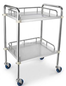 Heavy Duty Stainless Steel Service Cart Medical Utility <b>Trolley</b> 2 Tier Rolling Cart with <b>Wheels</b> for Hospital Clinic Beauty - Product Image 2