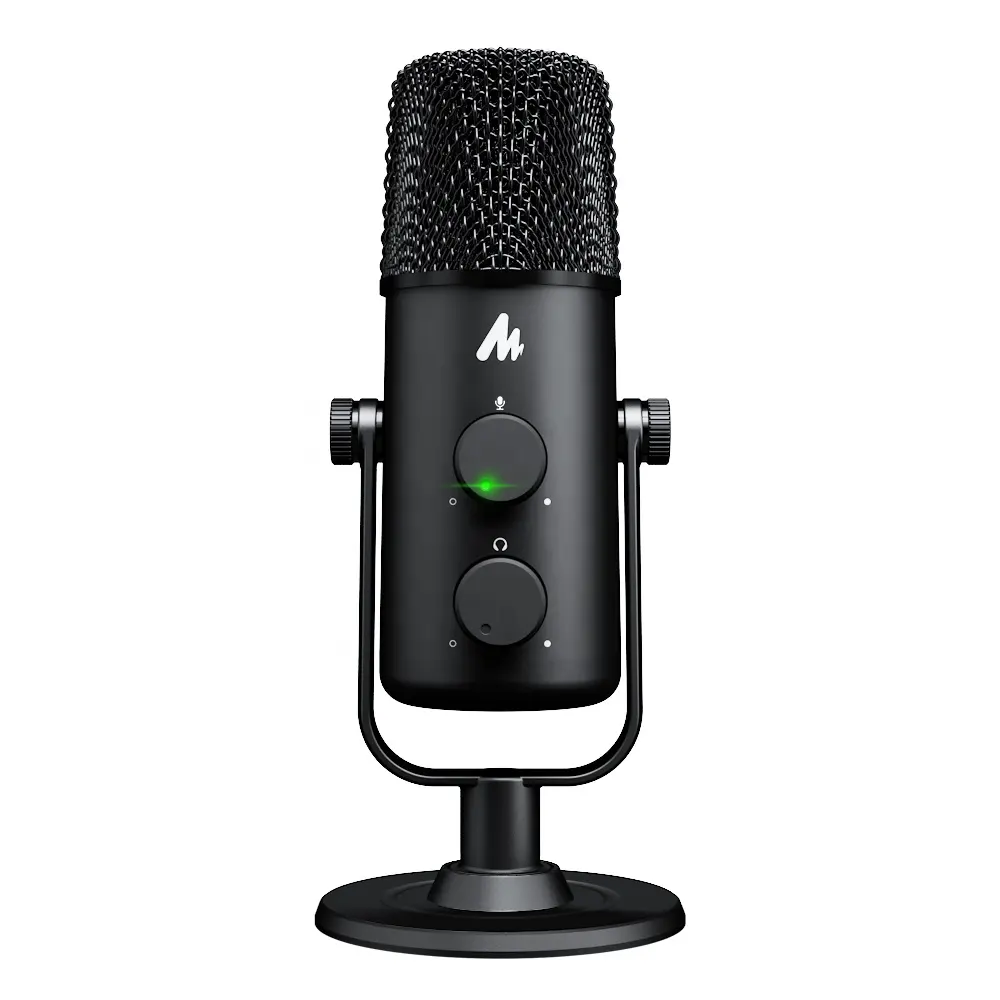 MAONO In lega di Alluminio USB C Microfono da Studio Podcast Microfono Con Funzione di Monitoraggio in Tempo Reale