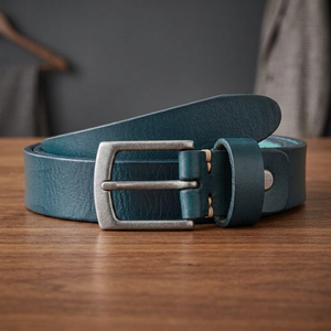 Idées cadeaux : Ceinture en cuir de vachette écologique, durable et imperméable, avec boucle rectangulaire argentée, personnalisable OEM/ODM, style vintage – Meilleures ventes - Product Image 1