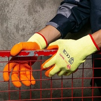 Vente en gros personnalisé Unisexe Coton Protection du travail Enduit de latex Protéger les mains Gants de sécurité tricotés Gants finis pour le travail