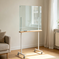 Tableau d'écriture en verre au design moderne, personnalisable en usine, avec support à cadre, tableau d'écriture mobile en verre