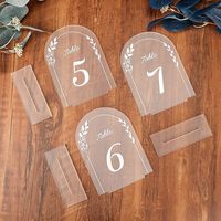 Porte-numéros de table en acrylique pour événements, mariages, restaurants et fêtes – Présentoir transparent givré