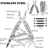 Peaktop 21-en-1 couteau de poche multi-outils en acier inoxydable pince à becs aiguilles multi-outils