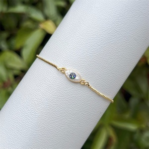 Pulsera de ojo de demonio de concha clásica y elegante, de moda y de gama alta, <span class=keywords><strong>cobre</strong></span> <span class=keywords><strong>chapado</strong></span> <span class=keywords><strong>en</strong></span> <span class=keywords><strong>oro</strong></span> de 18 quilates, versátil para uso diario - Product Image 3