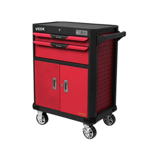 <span class=keywords><strong>Chariot</strong></span> à outils VESK Standard à 2 niveaux avec armoire intégrée à double <span class=keywords><strong>porte</strong></span>, antivol et glissières à billes - Product Image 1