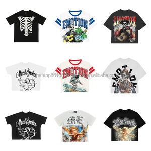 Camiseta de Manga Corta para Hombre, Estilo Retro Americano, Parodia de Marca, Estampado Urbano Hip-Hop para Parejas, Lavado Vintage, Impresión DTG, Transpirable, Talla Grande - Product Image 3