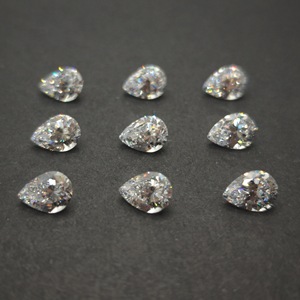 Pear Cut Cubic Zirconia Gemstone Clear Teardrop Shape For Jewelry Making Synthetic Lab Created Zircon Loose Gemstones - Product Image 3
