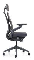 Chaise de bureau ergonomique à dossier haut avec accoudoirs réglables, design moderne en maille