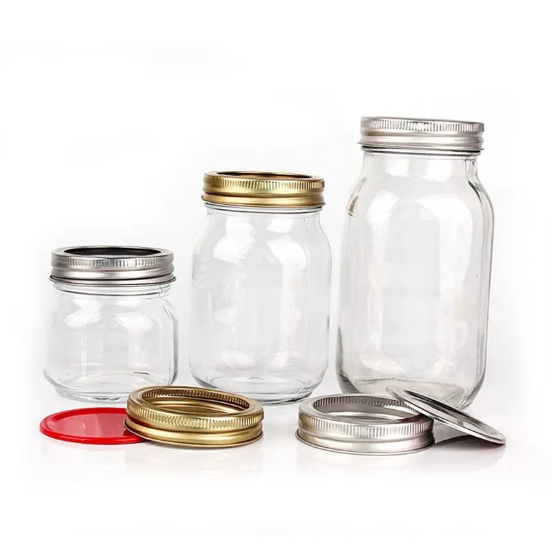Rustic Kitchen Food Storage Mason Jar Wide Mouth Glass Bottles Wholesaler