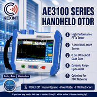 KEXINT Série AE3100 OTDR portable 1310/1550nm 30/28dB Testeur de fibre optique à écran tactile 7 pouces avec VFL OLS OPM Carte d'événements ISAM