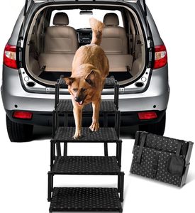 <span class=keywords><strong>Mito</strong></span> nero Wukong regolabile pieghevole in alluminio Pet Dog rampa comoda scala per auto grandi cani manico sportivo - Product Image 1