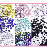 Accessoires de nail art en ABS à 12 compartiments, strass en résine à fond plat scintillants pour vêtements, mugs et décoration d'ongles DIY