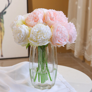 Flores de Peonía Artificiales Ruilisi, Flor de Seda de 5 Cabezas, Decoración para Bodas y Hogar - Product Image 2