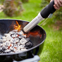 Accessoires de barbecue Auplex durables en acier inoxydable 304, allumeur électrique pour charbon de bois, fonctionnement à un bouton, protection contre la surchauffe