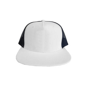 Flat Brim Teal Trucker Hats 5-Panel Custom Logo Sports Hat Snapback <b>Baseball</b> <b>Caps</b> Made in Vietnam - Product Image 2