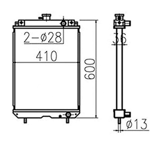 Radiador de tanque de agua para excavadora Caterpillar CAT <span class=keywords><strong>E304</strong></span> E304CR, 210-1295 2478437 - Product Image 2