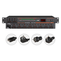 GTSVSOMA AS208 Secuenciador Profesional de 10 Canales y 6000W de Alta Potencia con Pantalla Retroiluminada Metálica, Diseño Ligero y Voltaje Universal