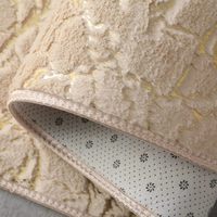 Ensemble de tapis de bain antidérapants en fausse fourrure de lapin, tapis de salle de bain doux et absorbant en polyester, tapis de siège de toilette pour la maison et l'hôtel