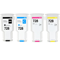 Cartouche d'encre compatible 4 couleurs HP728 F9J68A F9J67A pour imprimante grand format HP DesignJet T730 T830