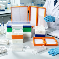 Microscope Slide Storage Box HIPS 12/25/50/100 Slide Capacity Durable Cork Lining Numbered Slots 25*75mm Standard Stackable Hist