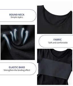 Hot Selling Comfortable Tomboy Transgender <strong>Lesbian</strong> FTM Long Elastic Band Built-in Chest Binder T <strong>Shirt</strong> - Product Image 4