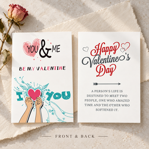 Biglietto d'Auguri di San Valentino Personalizzato con Disegni a Mano, 'Tu e Io Siamo il Nostro San Valentino', Biglietto d'Amore Romantico - Product Image 4