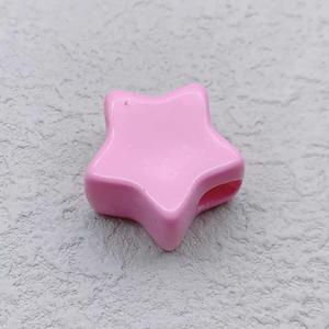 Étoiles en acrylique avec perles épaisses et grandes trous colorés macaron, idéales pour porte-clés, bracelets, cordons et pendentifs - Product Image 3