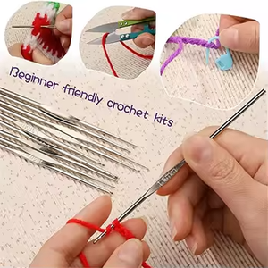 DIY 58-Piece PVC Crochet <strong>Kit</strong> &amp; Beginner Knitting Tool Set-Portable Travel Bag Adhesive Invisible Features for Embroidery <strong>Sewing</strong> - Product Image 3
