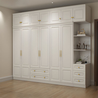 Meubles de chambre à coucher design personnalisé armoire de rangement blanche classique de luxe armoire de placard armoires en bois de style européen