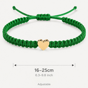Adjustable Hemp <b>Rope</b> <b>Bracelets</b> Gold Plated Heart Charm Couple Friendship Jewelry Unisex Cute Style Black and Gray - Product Image 3