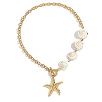 Collier Bohème Y2K en perles étoile de mer et coquillages, Bijoux de vacances pour femmes, Vente en gros, Chaîne de perles colorées, Ensembles cadeaux d'été